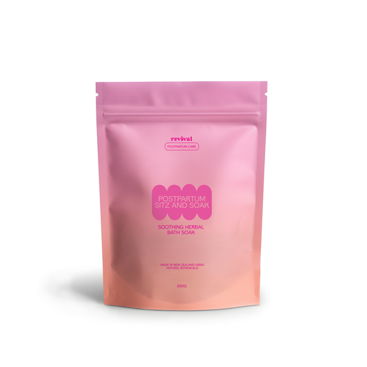 Pink bath soak packaging on white background