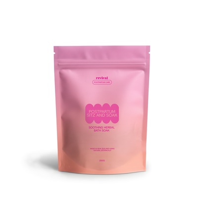 Pink bath soak packaging on white background