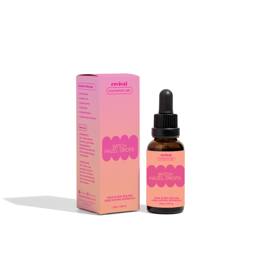 Revival Witch Hazel Drops bottle and packaging on a white background